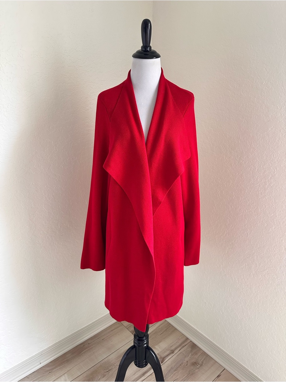 Eileen Fisher Red Open Front Knit Cardigan Sweater Women Plus 2X Silk Cotton